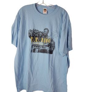 Vintage 90s BB King Blues‎ Cotton Shirt Mens XL Baby Blue GUC